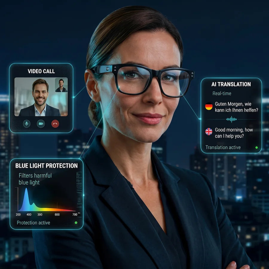 Smart AI Glasses: Photochromic Translators with AI Zoom!