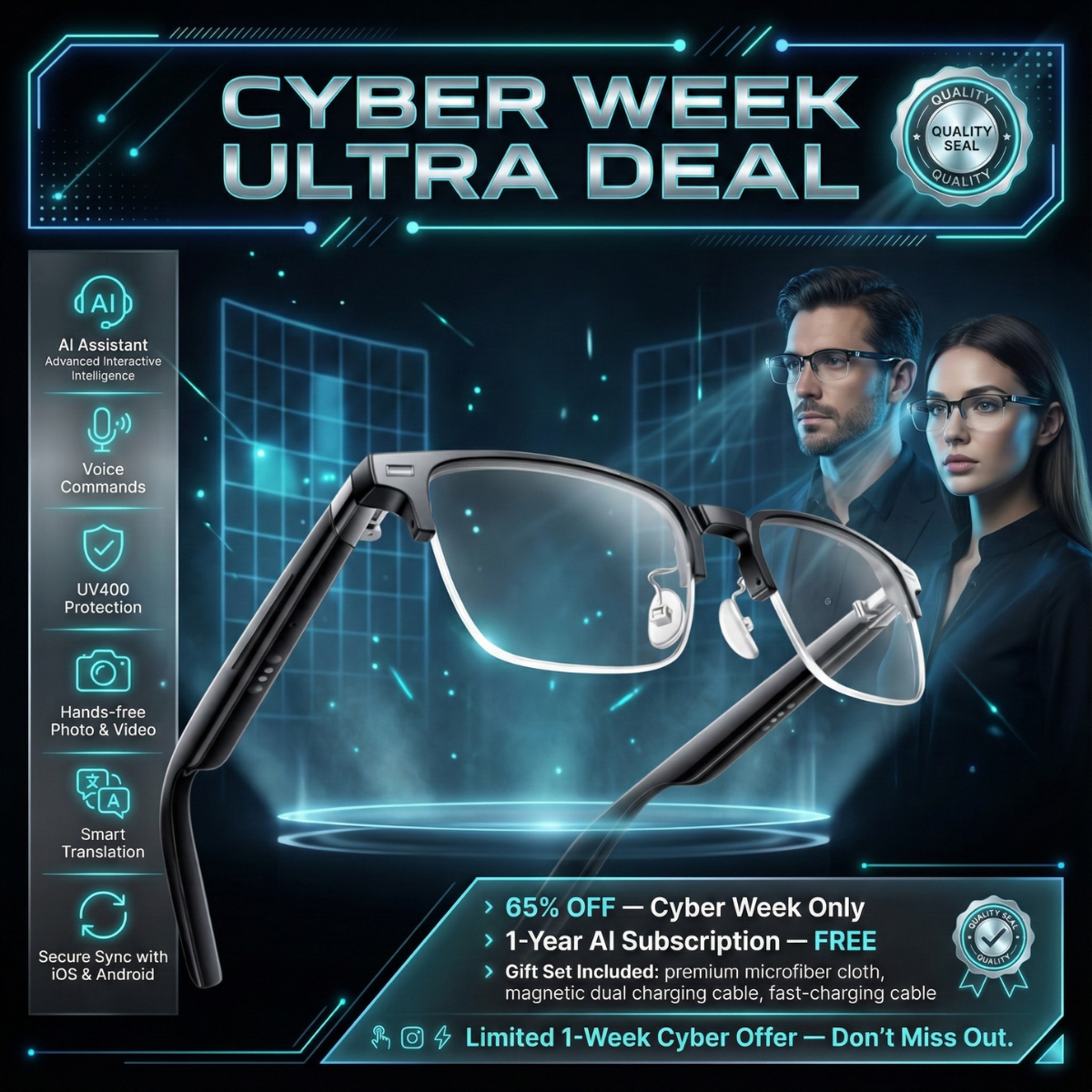 NeosVisionAI™ AI-Powered Adaptive Glasses