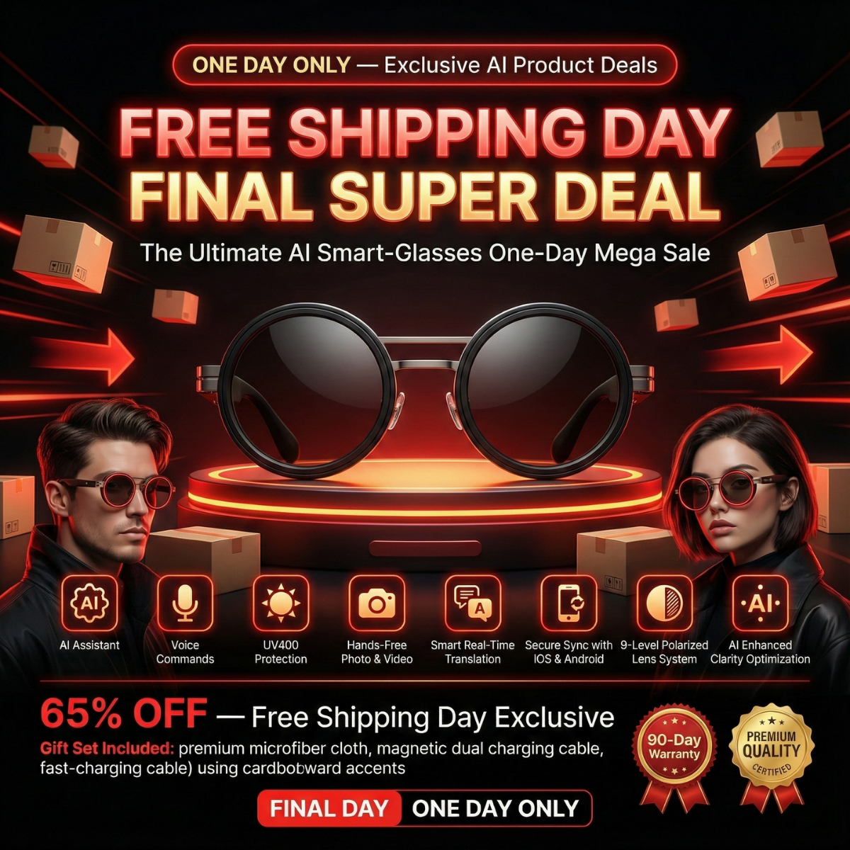 9 Levels of Personalized Light – NeosVision AI™ AI Polarized Glasses