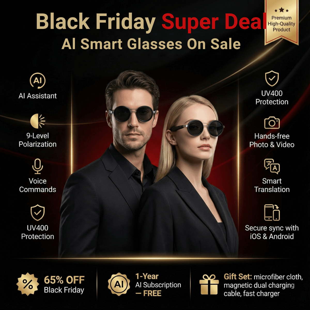 9 Levels of Personalized Light – NeosVision AI™ AI Polarized Glasses