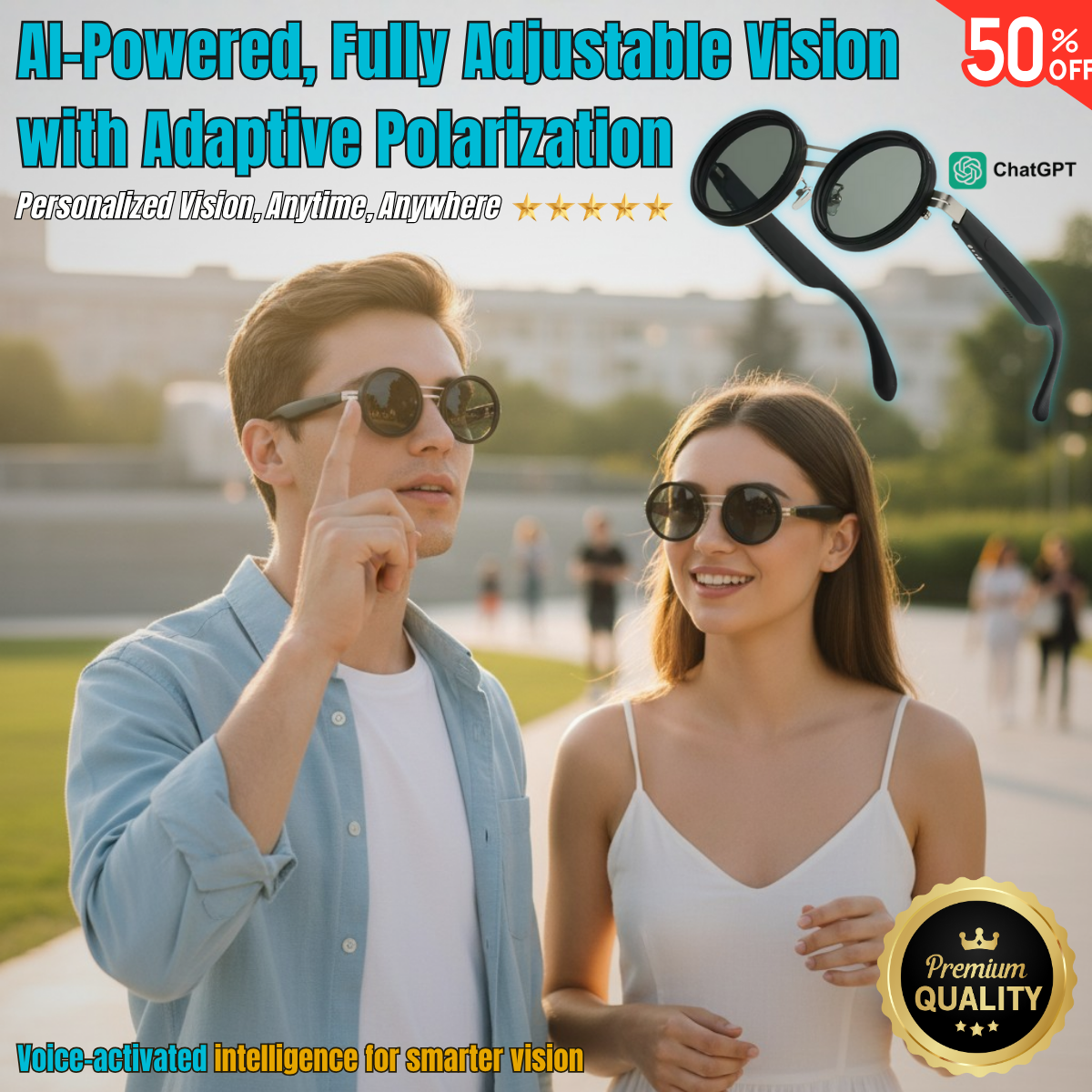 9 Levels of Personalized Light – NeosVision AI™ AI Polarized Glasses